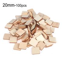 Party supplies Scrapbooking DIY Writing Wooden Tags Blank Plaque Ornament Square Wood Pieces 20mm-100pcs beige