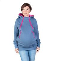 Cozy And Warm Mom's Maternity Kangaroo Hoodie Mum Dad Baby Wrap Carrier Pet Holder 2XL mėlyna