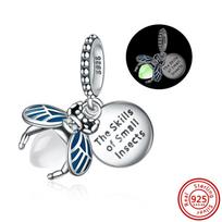 „Fit Pandora Charms“ apyrankė, 925 prabos varis, šviečianti tamsoje, vaiduoklio, moliūgų, jonvabalių, lemputės, vabzdžių, šviečiančių pakabukų karoliukai, cirkonio... black