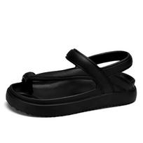 Couple Flip-Flops For Men And Women Summertime Outer Wear Anti-Skid Wear-Resistant Flip-Flops Outside Athletic Beach Sandal Shoes 40-41 black