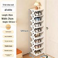 Compact Foldable Shoe Rack: Space-Saving, Dustproof, Multi-layer Storage for Dorm Entryway 2 Layers beige