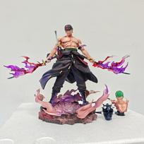One Piece Zoro Anime Figures Roronoa Zoro Figure King Of Hell Pvc Statue Desktop Collection Model Toys Xmas Gifts black