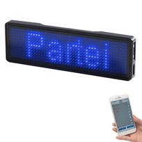 LED Name Tag Wireless Bluetooth Programmable Rechargeable LED Display Name Badge for Restaurant Shop Exhibition Type 2 blue