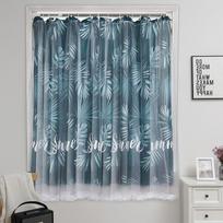 Luxurious Blackout Curtains With Easy Install Velcro Hooks For Modern Home Decoration Leaves-Hooks Type,100*200cm/39.4*78.7in(W*H) gray