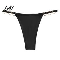 Stretch String Thong Women G-String Thong Low Rise Panties with Shiny Strap & No Show Underwear Heart Ring Breathable T-back for Ladies XXXL juoda