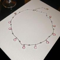 Iridescent Dopamine-Colored Zircon Necklace: Luxurious, Fresh, and Sweet Collarbone Accessory white