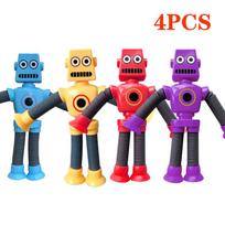 1-8Pcs Suction Cup Pop Tubes Fidget Toys Dinosaur Robot Banana Monkey Cartoon Telescopic Tube Stress Relief Stretch Toy For Kids