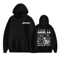 Reperis Anuel AA Real Hasta La Muerte 2025 Grafinis Džemperis Vyrams Moterims Mada Hip Hop Harajuku Puloveris Ilgomis Rankovėmis Palaidinė Viršutiniai Drabužiai M black