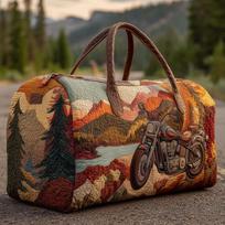 Travel bag New Western Style Series Short Distance Portable Quilted and Embroidered Travel Bag Multifunctional Sports Fitness Bag 16*8*8inch