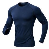 1/3/5 Pack Men's Long Sleeve Compression Shirt Quick Dry Stretch Crew Neck Athletic Base Layer for Running Gym Workout Training Fitness Sports Top X-Large blue