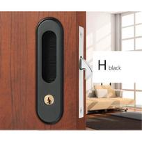 KAK Mute Mortice Sliding Door Lock Hidde Handle Interior Door Pull Lock Modern Anti-theft Room Wood Door Lock Furniture Hardware H
