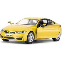 1/36 BMW M4 lydinio automobilio modelis, Atitraukiamas žaislinis automobilis, Tinka kolekcionuoti ir dekoruoti modelių žaislus, Gimtadienio dovana berniukams ir mergaitėms 1/36-Size:12*5*4cm geltona