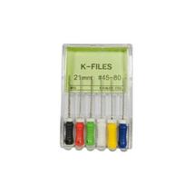 6 vnt./pakuotė Dentalinis šaknies kanalo Endo K dildė 21 mm 25 mm Nerūdijančio plieno endodontiniai instrumentai Stomatologo medžiagos Stomatologija Odontologija 21mm 45-80 beige