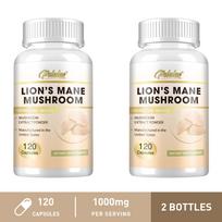 Pslalae Lion's Mane Mushroom Dietary Supplement, High Concentration Lion's Mane Mushroom Extract, 1000 mg, Suitable for Both Men and Women 120*2 white