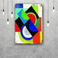 Sonia delaunay dailininkė Retro Vintažinis skardinis ženklas Plakatas Dekoratyvinė plokštelė Metalinė plokštelė Sienų dekoras 20x30cm（7.8x11.8inch） black