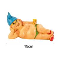Garden Goblin Art Decoration Funny Elf Statue Resin Dwarf Naughty Garden Statue for Home Garden Decoration Length: about 15cm orange