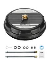 VEVOR 15  Pressure Washer Surface Cleaner, Plastic Pressure Washer Attachments with 4 Wheels, 4000 Max PSI, 1/4 Quick Connector, 2 Spray Nozzles