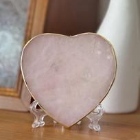 1PC Pink Heart Agate Cave Coaster with Phnom Penh - Handmade Gem Sheet for Coffee Cups, Home Decor rožinė