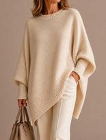 2025 Women's Euro-American Autumn/Winter Loose Knit Pullover L abrikosas