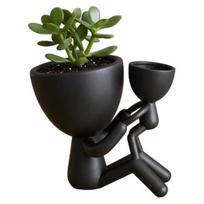 Durable Pla Material Pot 3D Printed Mother Child Embracing Planter, Modern Minimalist Dual Succulents Multi Functional Storage Holder Pots, juoda