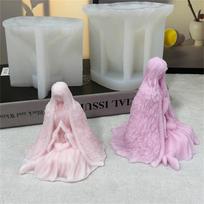 Women Sculpture Silicone Candle Mold Epoxy Resin Mould for DIY Candle Making Handmade Craft Gypsum Home Decorations 1 gray