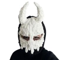 Halloween Balaclava Little Devil Hat Devil Horn Balaclava Masquerade Halloween Party Hat Funny Hooded Beanie Mask balta
