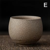 Japoniško stiliaus rankų darbo akmens masės arbatos puodelis Kung Fu arbatos rinkinys Arbatos puodelis Mažas Vienas puodelis Senovinio stiliaus Tylus Kelio puodelis Dubenėlis Arbatos puodelis E gray
