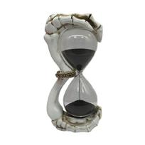 Skeletons Hand Hour Glass Sand Timer Statues Decorative Sculpture Ornament Collectible Figurines Scary Halloween Decors gray