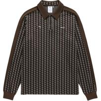 Puma X Jjjjound T7 Reversible Jacquard Spliced Fashion Long Sleeve Polo Shirt Unisex tops 635538-52 L gray