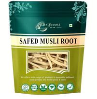 Brijbooti Safed Musli Root 50g | Boost Stamina, Strength, & Overall Vitality Naturally | Siva Musli Podi | Shweta Musli yellow