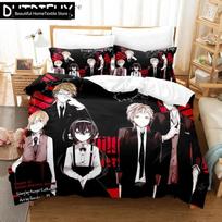Anime Bungo Stray Dogs Nakahara Osamu Comfortable Duvet Quilt Cover Pillowcase Bedding Set Bedroom Decoration Home Textile 70x133cm 3pcs black