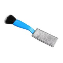 Car Interior Vent Cleaning Brush with Soft Bristles - Double-Ended Dust Removal Tool gray