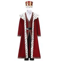 Halloween Costume King Dress Queen Costume Prom Prince Princess Medieval Cosplay Suit M brown