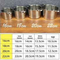 Stainless Steel Double-Ear Shabu-Shabu Pot for Induction & Alcohol Stove - Small Commercial Soup & Malatang Skewers Pot Thickened without Lid beige