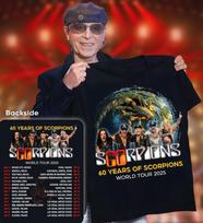Unisex shirt Cotton Oversize Large Size Scorpions Tour 2025 Shirtcorpions 60Th Years Of Scorpions World Tour Merch Derek XXL black