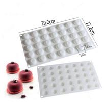 24-Cavity Round Silicone Mold for Mousse, Fondant, Chocolate, and Candle Making gray