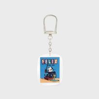 Collé X Felix the Cat Photo Acrylic Keyring white