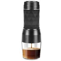 Nešiojamas espreso aparatas rankinis kavos virimo aparatas, 20 barų slėgis, skirtas kapsulinei maltai kavai, skirtas kelionei stovyklavimo virtuvei 75 ml-120 ml juoda