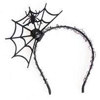 Cosplay Costume Spider Webs Headband Necklace Halloween Costume Role for Play Party Supplies Carnival Dress-up HeadPiece black