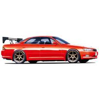 Aoshima 1/24 Scale Mark II 2.5 Touring V (JZX90) Plastic Model Kit, Orange red