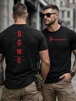 USMC Military Tribute Shirt with Reinforced Seam for Streetwear Made in USA 110 gray