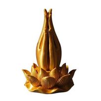 Stable Lotus Statue 3D Printed Buddha Hand And Flower Ornament, Base Imitation Gold Surface Ornament Statue, Chinese Style Zen Decoration for auksinė