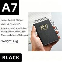 Mini A 7 2027 Agenda Book Pocket With Calendar Appointment Book Diary Weekly Planner For Students Gift gray