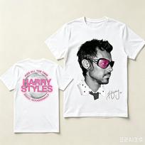 Harry Styles 2026 Tour Double Side Disco Ball Graphic Tee Kiss All The Time Vintage Pop Singer Fans Oversized Casual T-Shirt L white