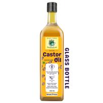 iFarmerscart Wood Pressed Castor Oil - 500 ML GLASS BOTTLE | Pure Cold-Pressed Arandi Oil | Edible Grade | Hair Growth Skin Care Eyelashes, Nails | yellow