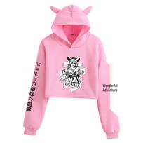 Jojo's Bizarre Adventure Cat Ear Hoodie Jacket for Women XXS pink