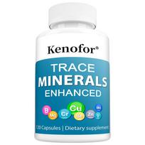 Trace Minerals Supplement, With Copper, Lodine, Selenium, Molybdenum, 120 Capsules Per Bottle 120 Capsules blue