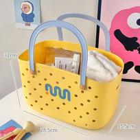 Dopamine Contrasting color portable bath basket can be bought vegetable basket bathroom household goods storage basket bathhouse geltona
