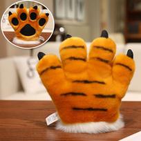 Baltos Tigro Letenos Pliušinės Pirštinės - Vaikų Pasiruošimo Rekvizitas ir Smagi Dovana 25cm (0.11kg) orange