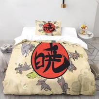 Anime Naruto Mikropluošto Patalynės Komplektai, Vaikų Gimtadienio Dovana su Užtrauktuku Kambario Dekoravimas Paaugliams suaugusiems 3 dalių Antklodės Užvalkalas 135x200cm red